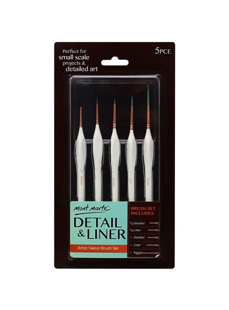 Mont Marte 3 pcs Stencil Brushes Set, Pure Natural