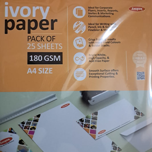 Anupam Ivory Paper Loose Sheets | 180 GSM