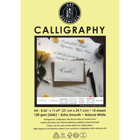 Art Essentials Calligraphy Sheets - 1.25 mm Straight Potrait A4