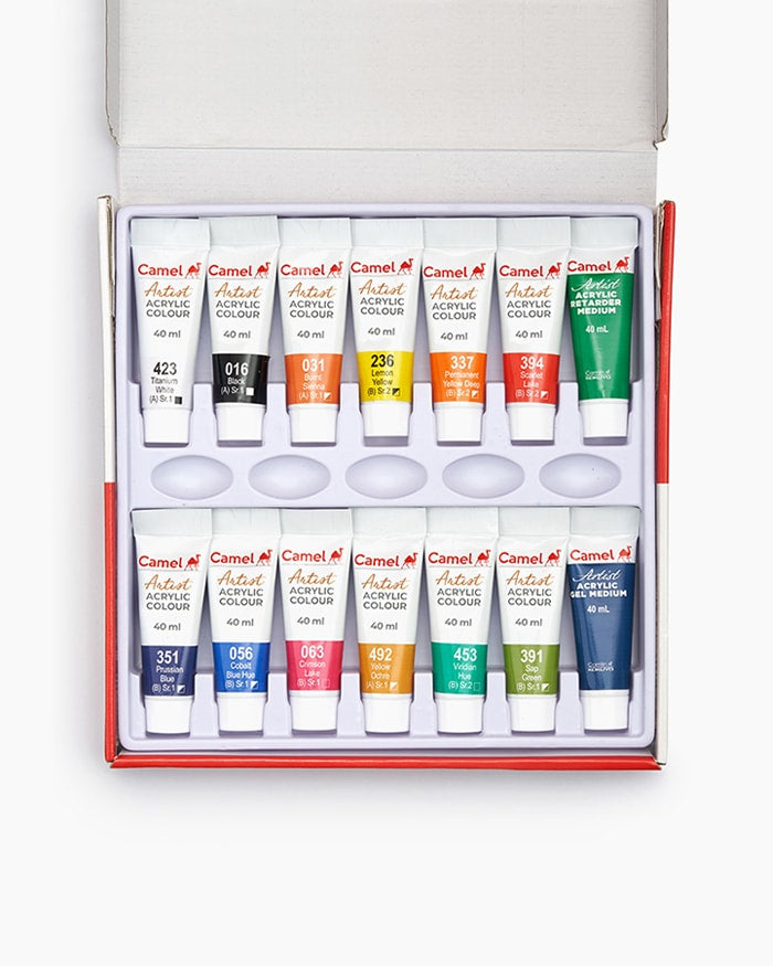 Camel Artist Acrylic Colors Set - 12 shades