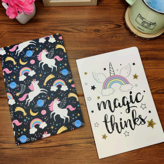 Unicorn Ruled Diary (Black)