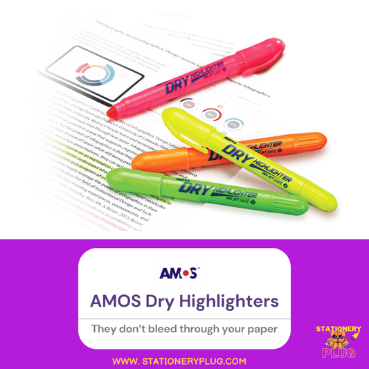 Amos DRY Highlighter Ink Jet Safe - Stationery Plug