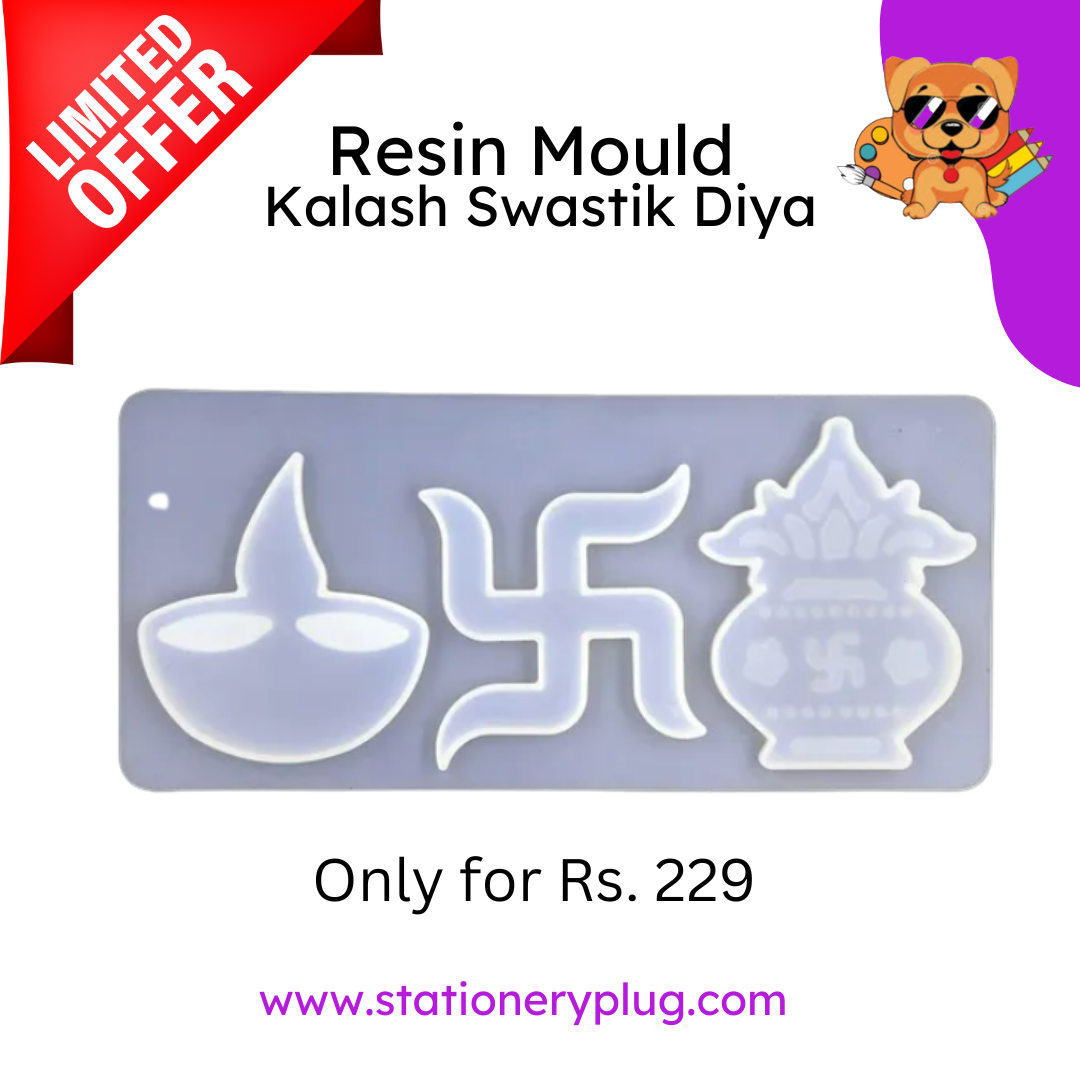 Kalash Diya Swastik Diwali Silicone Mold For Resin Art Stationery