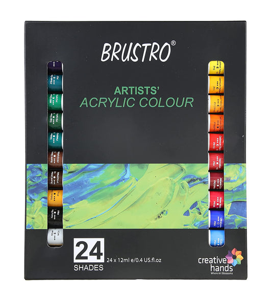 Brustro Artists' Acrylic Paint Set of 24 | 12ml Tubes