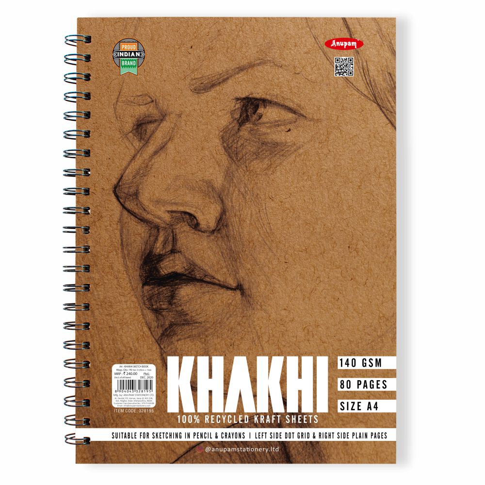Anupam Khaki Wire-O Kraft Book |140GSM