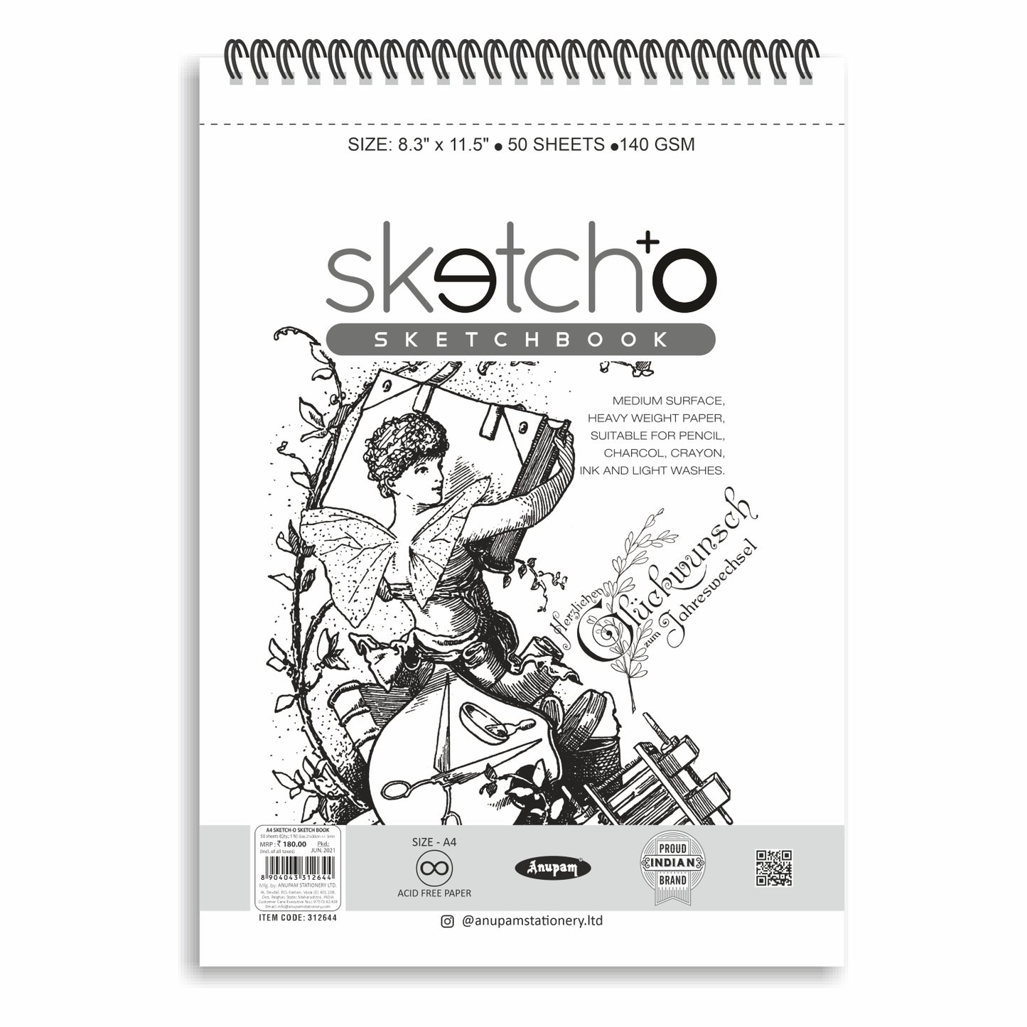 Anupam Sketch-O Soft Cover Sketchbook | 140GSM