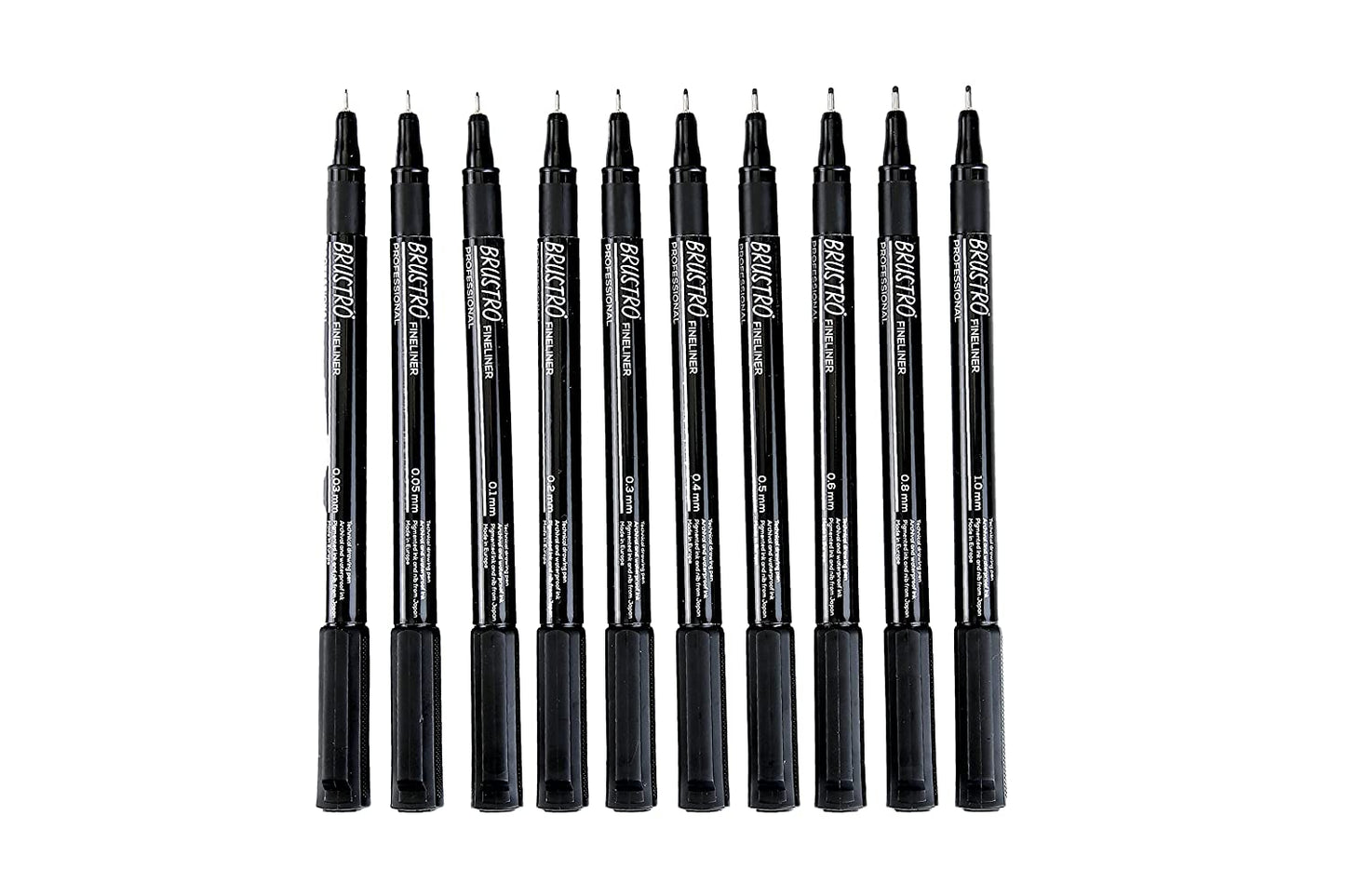 Brustro Professional Pigment Fineliner | Black | Set of 10