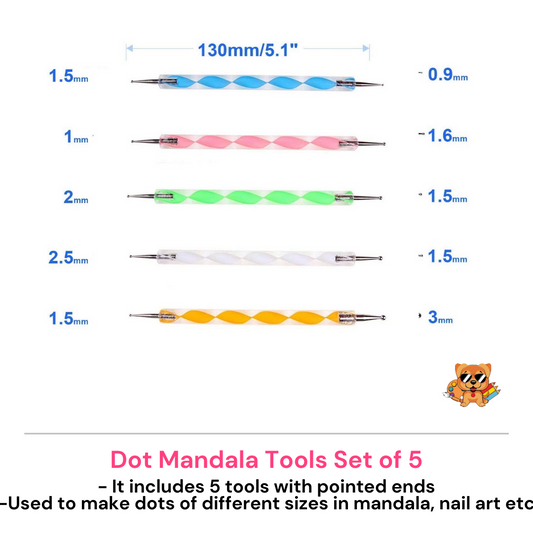 Mandala Dotting Embossing Tools Set of 5