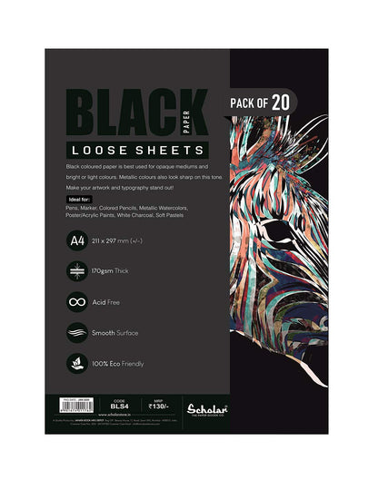 Scholar Black Paper Loose Sheets 170 GSM