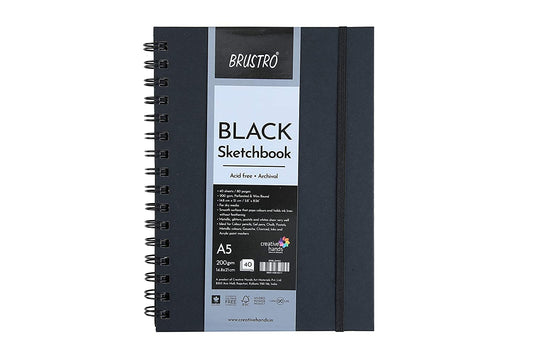 Brustro Black Sketchbook, Wiro Bound