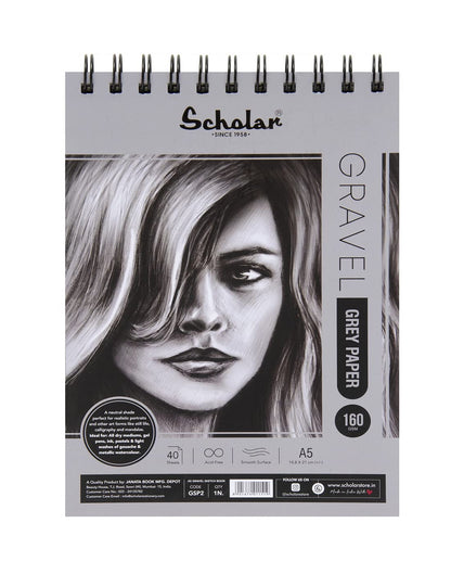 Scholar Gravel Sketch Pad |170 GSM | Grey Toned Paper