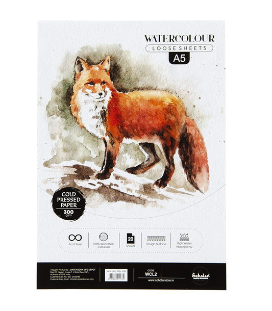 Scholar Watercolour Cold Pressed Loose Sheets 300 GSM