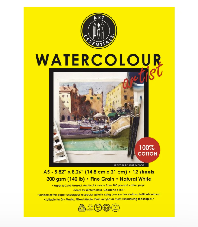 ART ESSENTIALS WATERCOLOUR ARTIST A5 COLD PRESS 300 GSM PAD