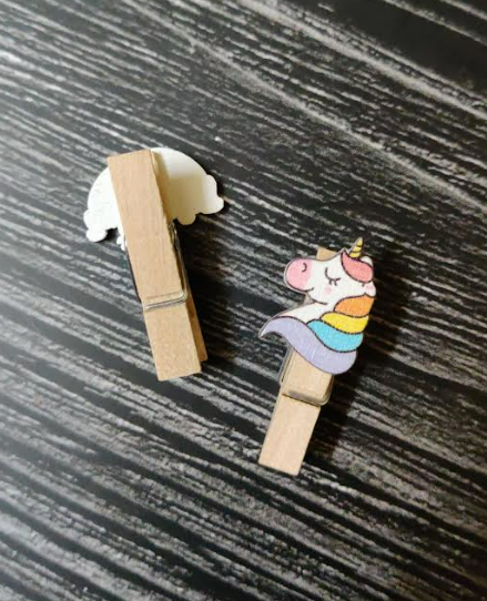 Unicorn wooden clips