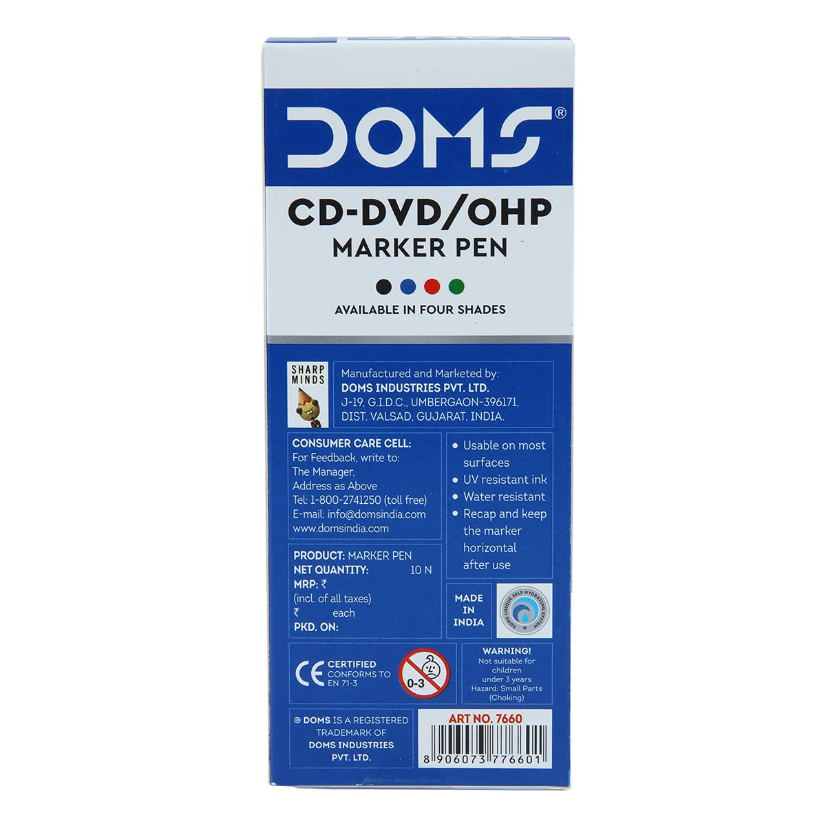 DOMS CD-DVD/OHP Marker Pen - Black