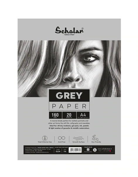 Scholar Grey Paper Loose Sheets 170 GSM