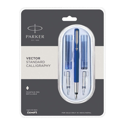 Parker Vector Standard Calligraphy CT Fountain Pen (Blue)