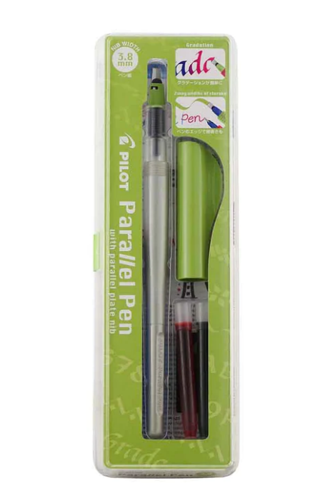 Pilot Parallel Pen 2-Color Calligraphy Pen Set, with Black and Red Ink Cartridges, 3.8mm Nib