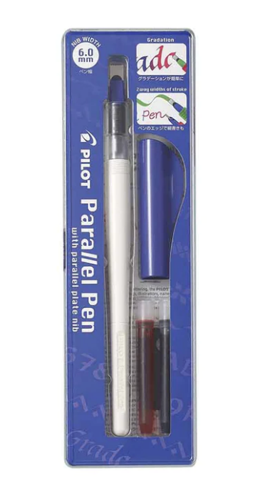 Pilot Parallel Pen 2-Color Calligraphy Pen Set, with Black and Red Ink Cartridges, 6.0 mm Nib