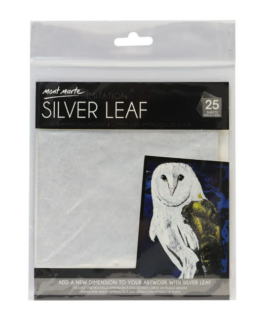Silver Mont Marte Imitation Leaf 14 by 14 cm