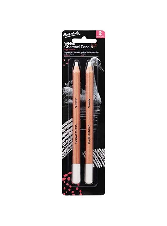 Mont Marte White Charcoal Pencil Set of 2